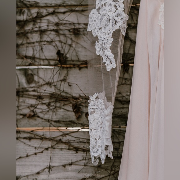 Custom Sarah Seven Lace and Silk Wedding Dress - Picture 10 of 16